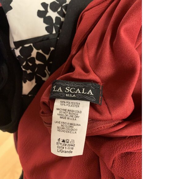 La Scala Red Formal Dress Evening Dress Size Large - Picture 3 of 3